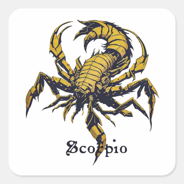 Adesivo Quadrado Sinal de horóscopo Scorpio (Frente)