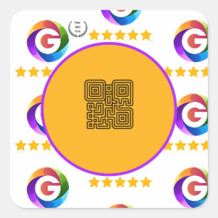 Adesivo Quadrado Sinal de Mesa de Avaliações do Google   QR Code Pe