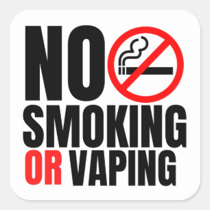 Adesivo Quadrado Sinal de não fumar no quarto de hotel