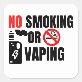 Adesivo Quadrado Sinal de não fumar no quarto de hotel