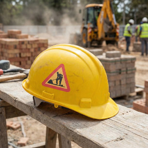 Adesivo Quadrado Sinal de Obras de Estrada