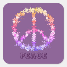 Sinal de paz com flores coloridas,Texto personaliz