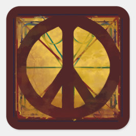 Adesivo Quadrado Sinal de Paz do Estilo Da Vinci Renascentista