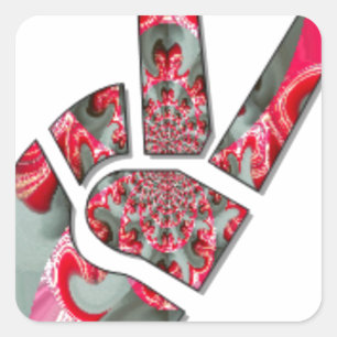 Adesivo Quadrado Sinal de paz manual