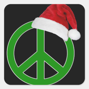 Adesivo Quadrado Sinal de paz retro do Natal