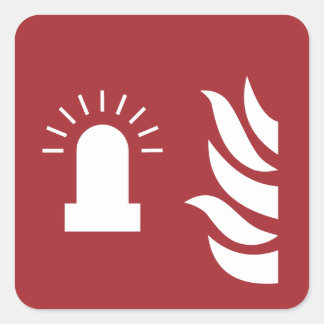 Adesivo Quadrado Sinal de segurança luminosa do alarme de incêndio