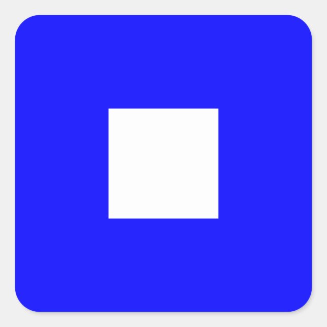 Adesivo Quadrado Sinal de Sinalizador Náutico - Letra P (Papa) (Frente)