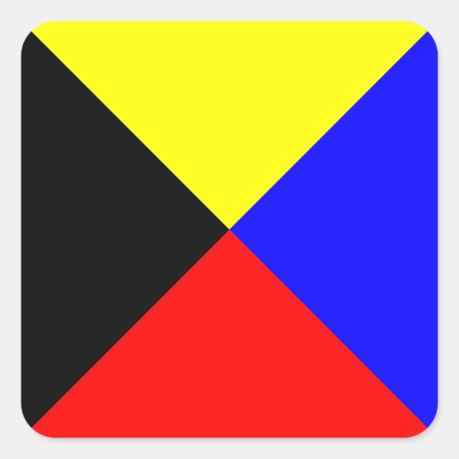 Adesivo Quadrado Sinal de Sinalizador Náutico Z (Zulu) (Frente)