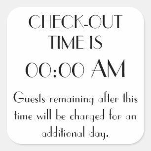 Adesivo Quadrado Sinal de Tempo de Saída Personalizado