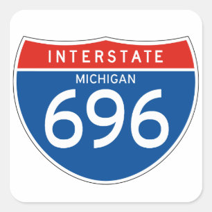 Adesivo Quadrado Sinal de um estado a outro 696 - Michigan