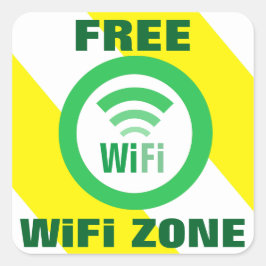 Adesivo Quadrado Sinal de Zona WiFi Livre