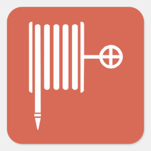 Adesivo Quadrado Sinal do carretel da boca de incêndio & da