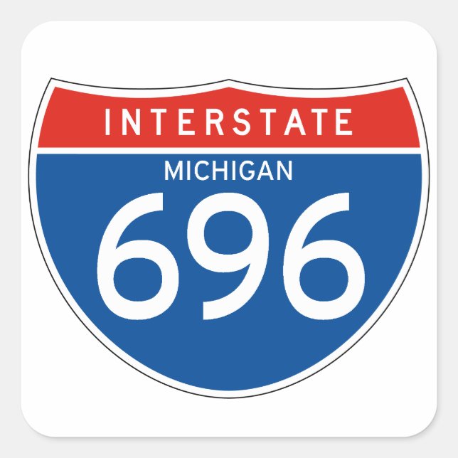 Adesivo Quadrado Sinal Interestadual 696 - Michigan (Frente)