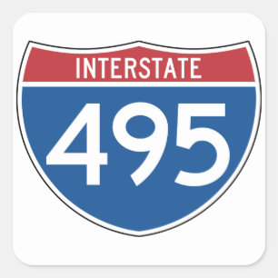 Adesivo Quadrado Sinal Interstate 495