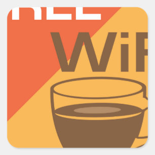 Adesivo Quadrado Sinal livre de Wifi
