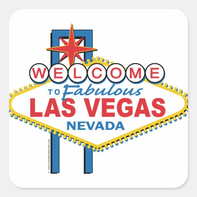 Adesivo Quadrado Sinal Retroativo de Las Vegas (Frente)