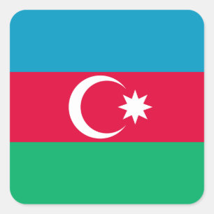 Adesivo Quadrado Sinalizador Azerbaijão