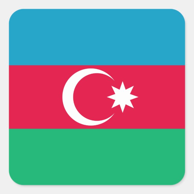 Adesivo Quadrado Sinalizador Azerbaijão (Frente)