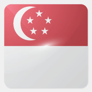 Adesivo Quadrado Sinalizador brilhante quadrado de Singapura