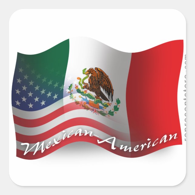 Adesivo Quadrado Sinalizador de Onda Mexicano-Americano (Frente)