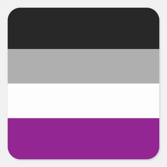 Adesivo Quadrado Sinalizador de Orgulho Asexual (Frente)