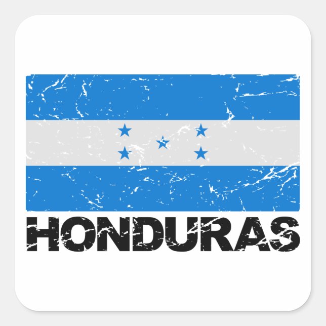 Adesivo Quadrado Sinalizador de Vintage em Honduras (Frente)