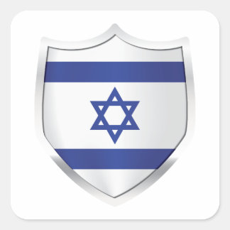 Adesivo Quadrado Sinalizador do Escudo Silver Israel