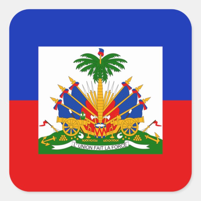 Adesivo Quadrado Sinalizador do Haiti (Frente)