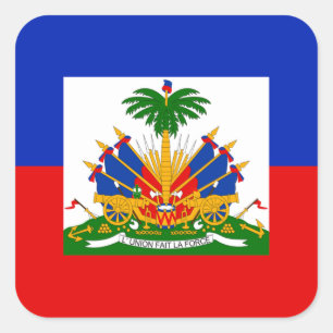 Adesivo Quadrado Sinalizador do Haiti