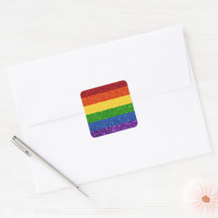 Adesivo Quadrado Sinalizador do Orgulho Arco-Íris LGBT