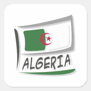 Adesivo Quadrado Sinalizador do Orgulho Argélia X
