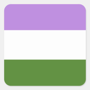 Adesivo Quadrado Sinalizador do Orgulho do Genderqueer LGBTQ