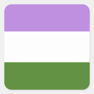 Adesivo Quadrado Sinalizador do Orgulho do Genderqueer LGBTQ