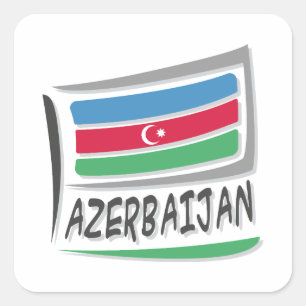 Adesivo Quadrado Sinalizador do Orgulho X do Azerbaijão