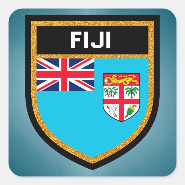 Adesivo Quadrado Sinalizador Fiji (Frente)