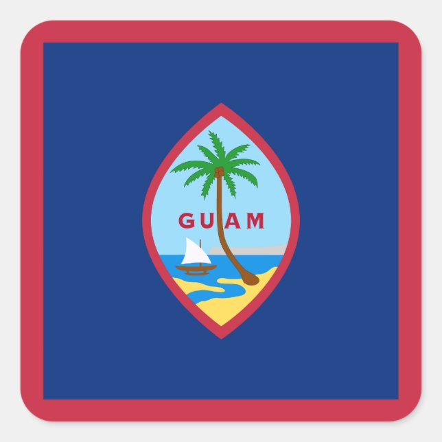 Adesivo Quadrado Sinalizador Guam (Frente)