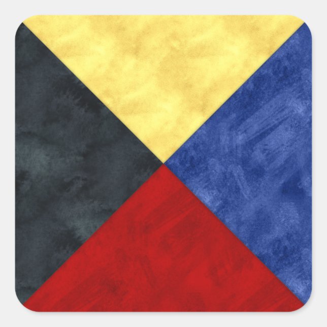 Adesivo Quadrado Sinalizador Marítimo de Sinal Náutico de Cores Aqu (Frente)