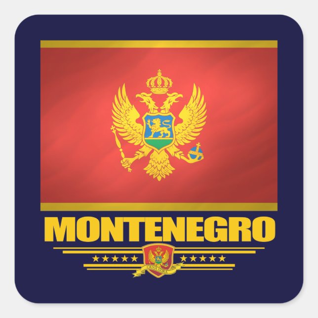 Adesivo Quadrado Sinalizador Montenegro (Frente)