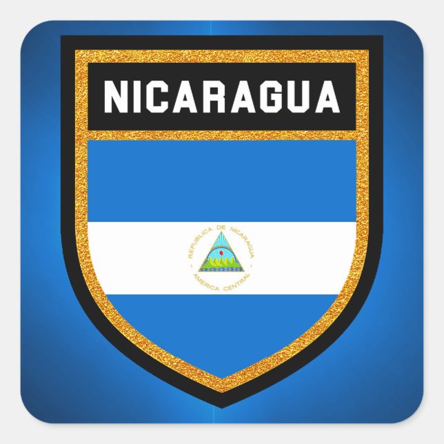 Adesivo Quadrado Sinalizador Nicarágua (Frente)