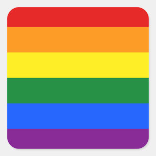 Adesivo Quadrado Sinalizador Orgulho gay do arco-íris LGBT