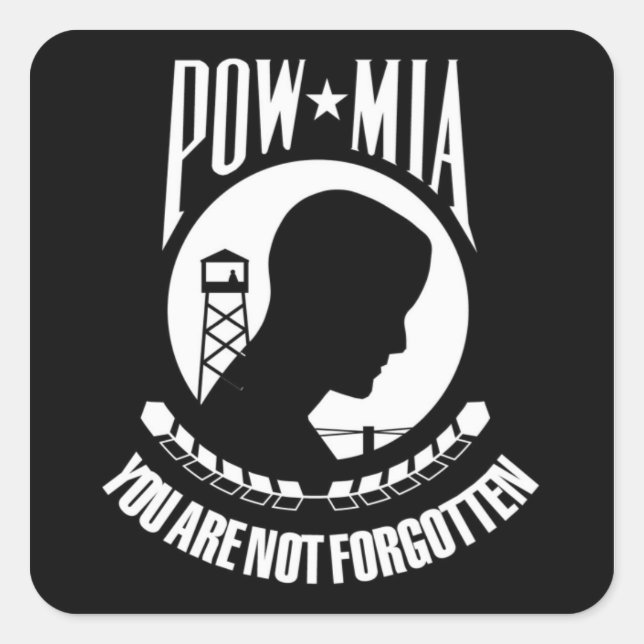 Adesivo Quadrado Sinalizador POW-MIA (Frente)
