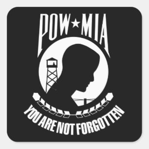 Adesivo Quadrado Sinalizador POW-MIA