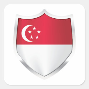 Adesivo Quadrado Sinalizador protetor de prata de Singapura