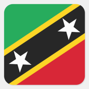 Adesivo Quadrado Sinalizador santo Kitts & Nevis