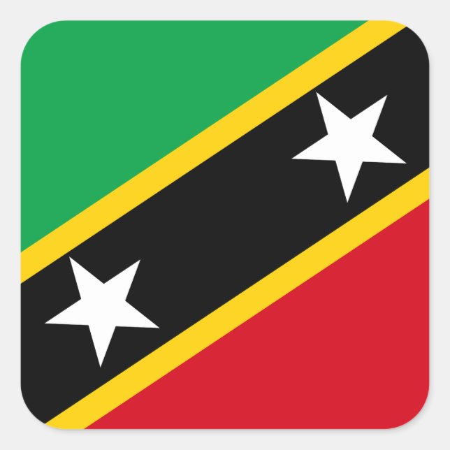 Adesivo Quadrado Sinalizador santo Kitts & Nevis (Frente)