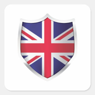Adesivo Quadrado Sinalizador Silver Shield do Reino Unido