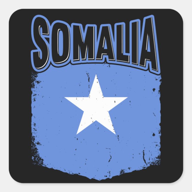 Adesivo Quadrado Sinalizador Somalial Somália - Ideia de Presente (Frente)