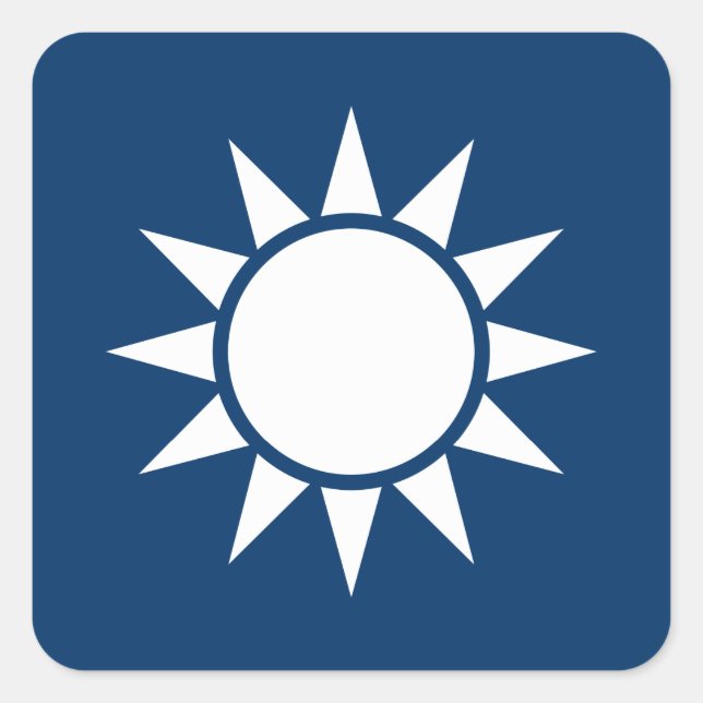 Adesivo Quadrado Sinalizador Taiwan "Clássico" (Frente)