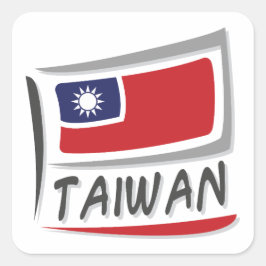 Adesivo Quadrado Sinalizador X do Orgulho de Taiwan