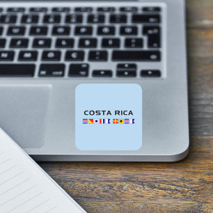 Adesivo Quadrado Sinalizadores Marítimos da Costa Rica